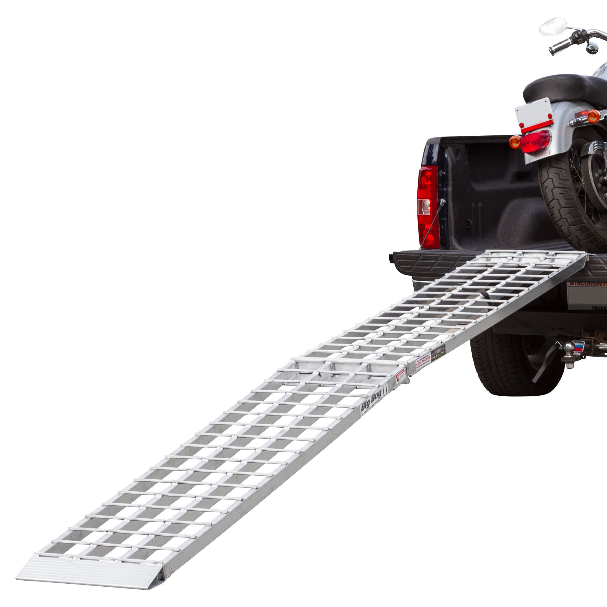 Black Widow, 10ft. L x 19in. W Aluminum Folding Single Runner Motorcycle Ramp, Capacity 1250 lb, Model# MF1-12019